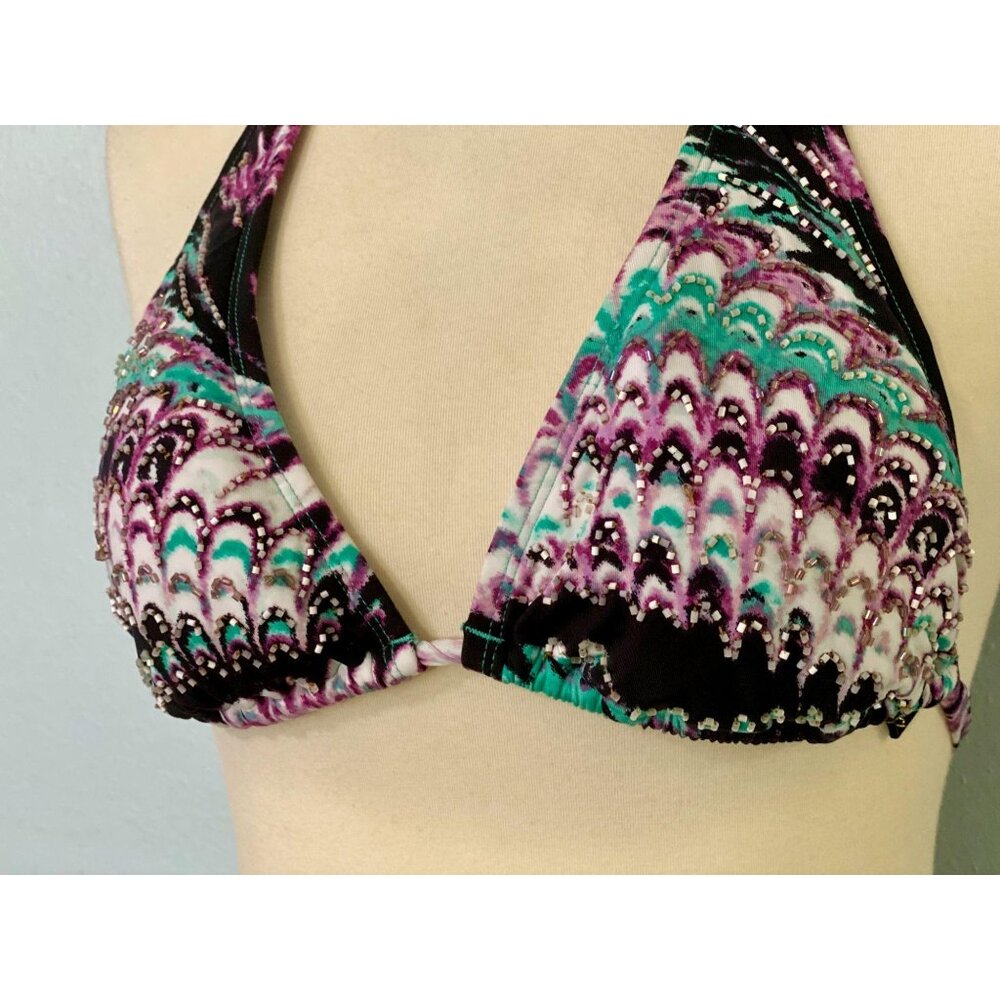 Vintage VIX Beaded Bikini Set sz 6